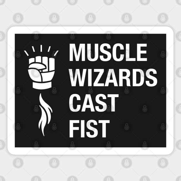 Muscle Wizards Cast Fist Tabletop RPG Gaming Magnet by pixeptional